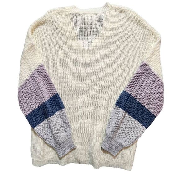 Evelyn Taylor Woman sweater vneck colorblock stripe 3X - Picture 4 of 6